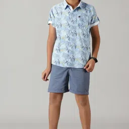 Kiddopanti Kids Light Blue Printed Shirt-image-22