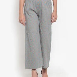 Indibelle Grey Cotton Printed Palazzos-picture-44