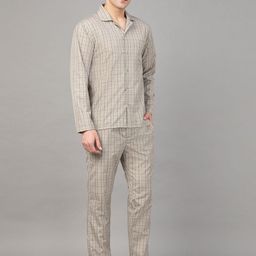 English Navy Men Checked Night suit-image-121