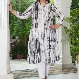 SINSINI Leheriya Printed Mandarin Collar Straight Kurta-picture-6