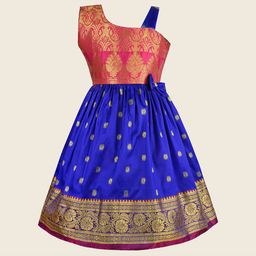 Wish Karo Girls Ethnic Motifs Satin Fit & Flare Maxi Dress-image-80