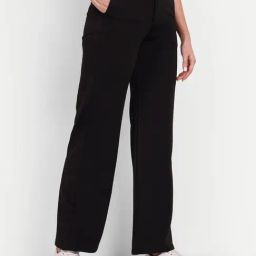 Broadstar Black Relaxed Fit High Rise Trousers-image-74