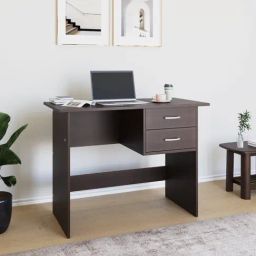 Nilkamal Bevel Black Engineered Wood Office Table with 2 Drawers-picture-40