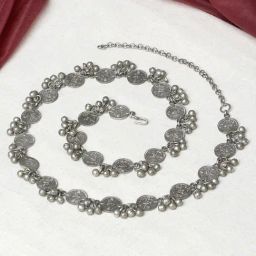 Teejh Kushala Coins and Ghungroo Silver Waistband for Women-image-34