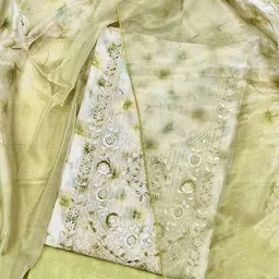KALINI Embroidered Organza Unstitched Dress Material-image-78