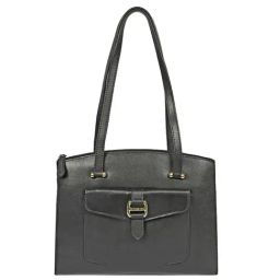 Hidesign Lotus 02 Black Solid Medium Tote Handbag-image-65