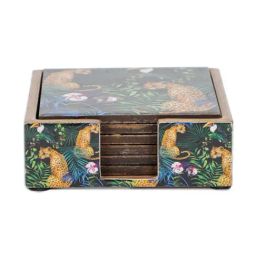 Home4U Medley Animal Print Multicolor MDF Coaster (6 Pcs)-image-34