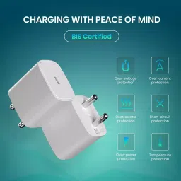 Loire Original Fast Charging PPS Type-C Mobile Adapter 25 W PD Technology White for Android & iPhones image 4