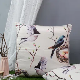 Aura White & Blue 2 Pieces Ethnic Motifs Square Cushion Covers-image-58
