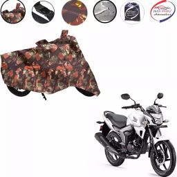Auto Pearl Polyester Waterproof Two Wheeler Cover for Honda CB Trigger,(Jungle Print)-image-56