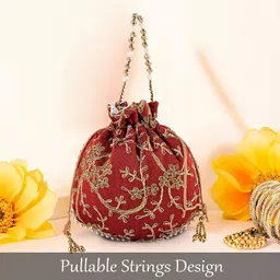Kuber Industries Set Of 3 Embroidered Potli Clutches image 3