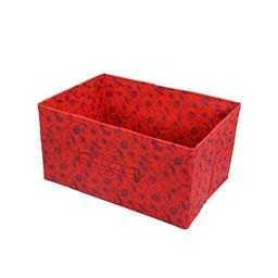 Kuber Industries Set Of 4 Red Metallic Floral Printed Drawer Storage Organizers image 3