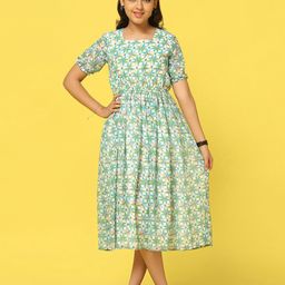 YK Floral Print Georgette Fit & Flare Midi Dress-picture-44