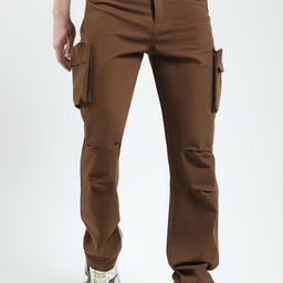 rock.it Men Straight Fit Cotton Cargos Trousers-image-99