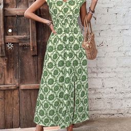 Outzidr Women Ethnic Motifs Print A-Line Maxi Dress-image-36
