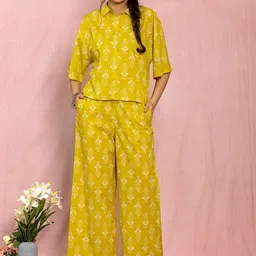 KASYA Printed Shirt Collar Shirt With Trousers Co-Ords-picture-54