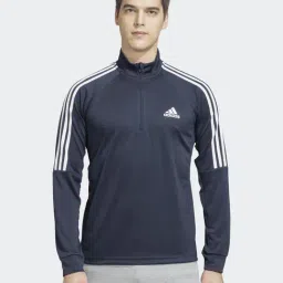 Adidas Blue Slim Fit Striped Sports Jackets-picture-49
