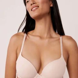 La Vie En Rose Pink Lace Work Demi Cup Bra-image-13