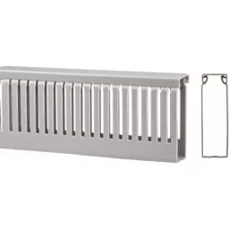 RS PRO Grey Slotted Panel Trunking Open Slot 2 m PVC, 7589222-picture-32