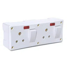 Cona GOLD 6 A Lite Double Combine With Junction Box & Indicator Polycarbonate White,4371-43