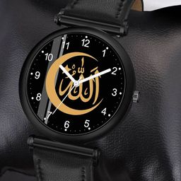 CSAMON Men Leather Textured Straps Analogue Watch C34BLK Islamic NUM01 Chikani L-image-8