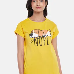 People Mustard Yellow Print Top-picture-10