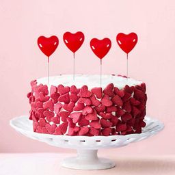 JOHRA Heart Shaped Cake Topper Red - Pack of 4-picture-23