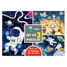 FunBlast Astronaut Space Theme Jigsaw Puzzle for Kids  Set of 3- 72 Pcs-17