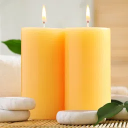 Iris Homefragrances Pack of 2 Mango Sorbet Fragrance Pillar candles- 160g each-picture-49