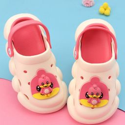 Oh! Pair Back Strap Closure Slip On Clogs with Applique - Pink-image-15