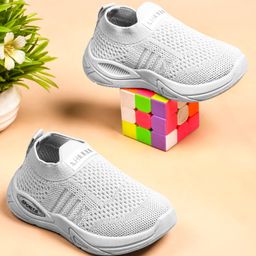 KATS Mesh Detailed Slip On Shoes - Light Grey-image-14