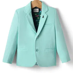 Noddy Full Sleeves Solid Blazer - Pista Green-picture-19