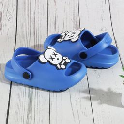 SHOES FOR JUNIORS Teddy Bear Applique Detailed With Sling Back Clogs - Blue-picture-22
