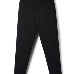 Babyhug Cotton Lycra Knit Full Length Solid Color Leggings With Stretch - Black-picture-14