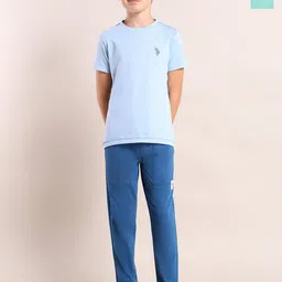 U.S. Polo Assn. Kids Boys Pack Of 2 Comfort Fit Pure Cotton Lounge T-Shirts-image-60