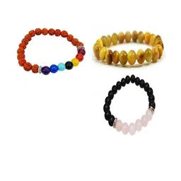 Divine souvenirs Unisex Set Of 3 Artificial Beaded Elasticated Bracelets-30