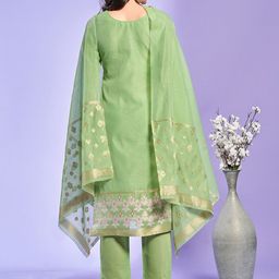 Moda Rapido Geometric Printed Straight Kurta With Trousers And Dupatta image 3