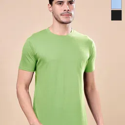 TQH Men Pack of 3 Dry Fit Solid Round Neck Slim Fit T-shirts-picture-17