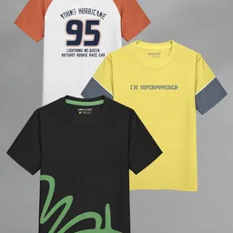 HELLCAT Boys 3 Printed Applique T-shirt-image-42