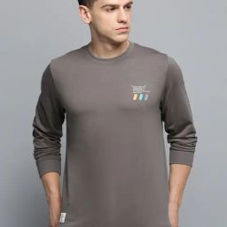 Showoff Grey Regular Fit Printed Sweatshirt-12