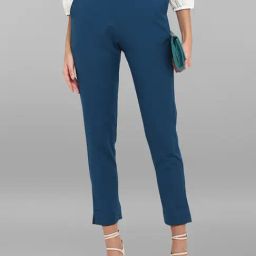 Janasya Teal Regular Fit Mid Rise Pants-image-36