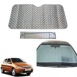 Auto Pearl F134 Dashboard Sun Shade Cover with Suction Cup for Tata Indica Vista (Grey)-picture-34
