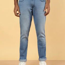 Wrangler Mid Blue Cotton Slim Fit Jeans-image-54