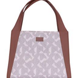ZOUK Aravalli Abstract Trapezia Grey Printed Tote Bag-image-2