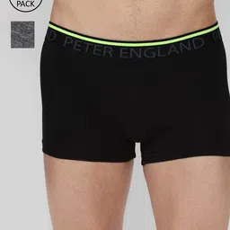 Peter England Men Grey & Black Solid Cotton Trunk Pack Of 2-picture-18