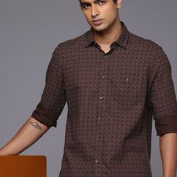 Louis Philippe Sport Slim Fit Geometric Printed Pure Cotton Casual Shirt-picture-49