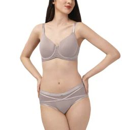 Soie Light Brown Padded Under-Wired Bra & Panty Set-picture-26