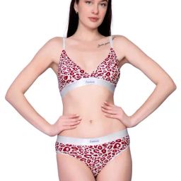 Spiaty Maroon Elastane Animal Lingerie Set-image-2
