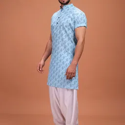 SHIWAM ETHNIX Men Ethnic Motifs Printed Kurta with Salwar image 4