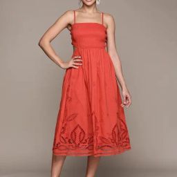Label Ritu Kumar Rust Midi Dress-image-42